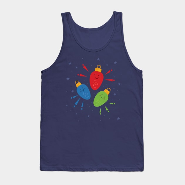 Trio of Playful Christmas Light Bulbs Tank Top by 513KellySt